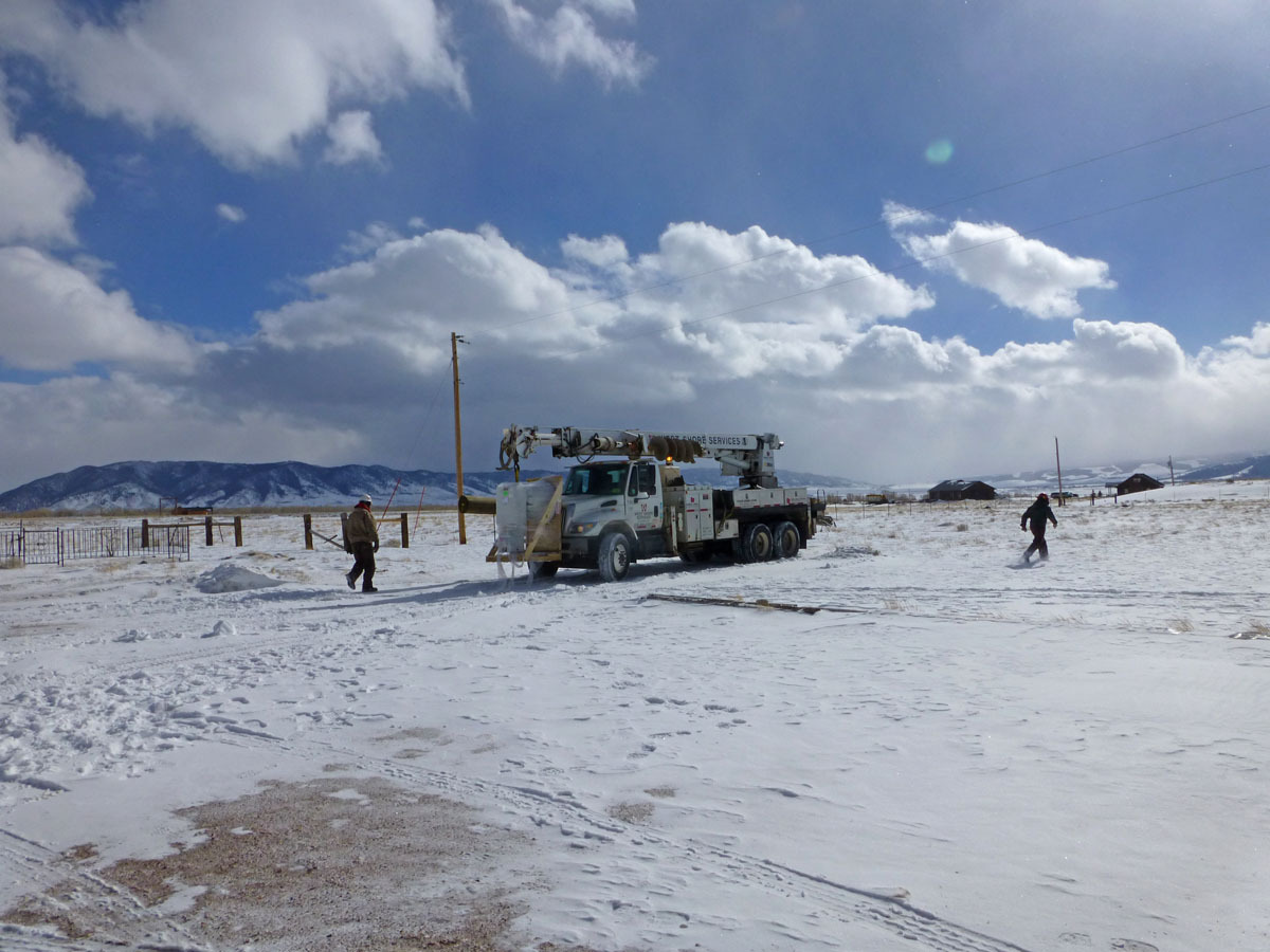 Truck 2 then had to fight through the snow to the installation site.