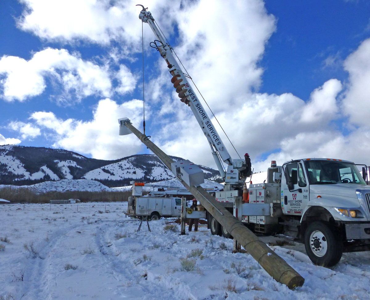 Time to lift the pole into place.